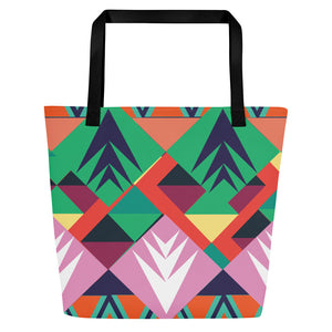 Tribal All-Over Print Large Tote Bag