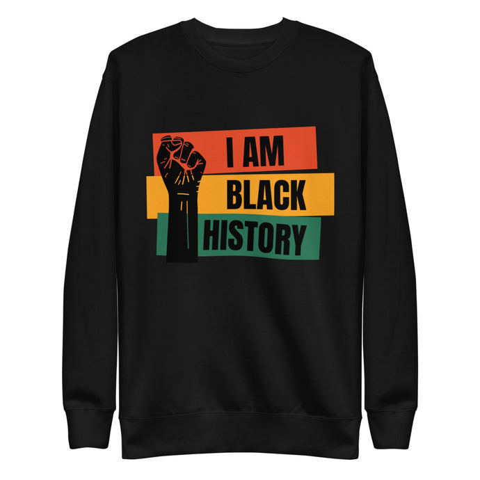 I AM BLACK HISTORY Unisex Fleece Pullover By Mels Holiday