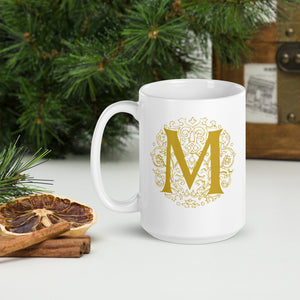 "M" Monogram Mug by Mels Holiday